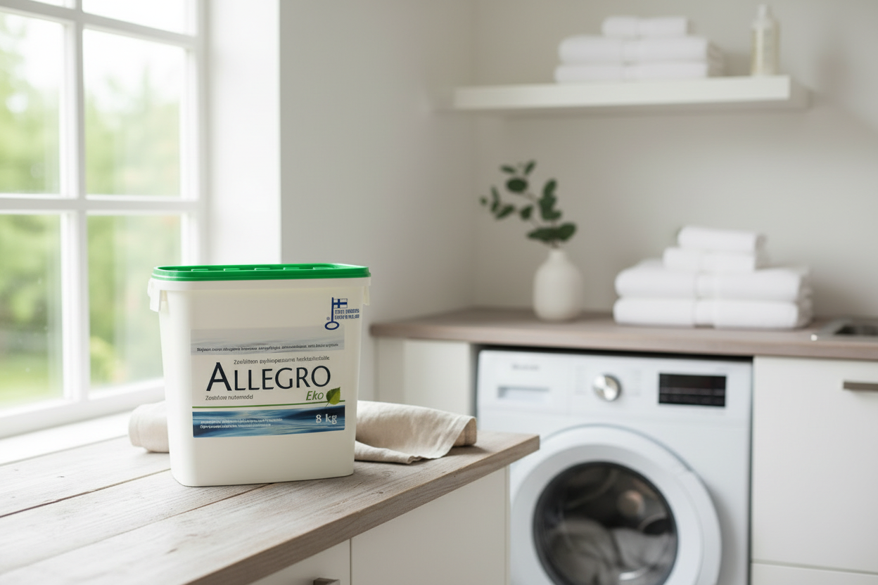 Hero banner with laundry room and Allegro EKO product